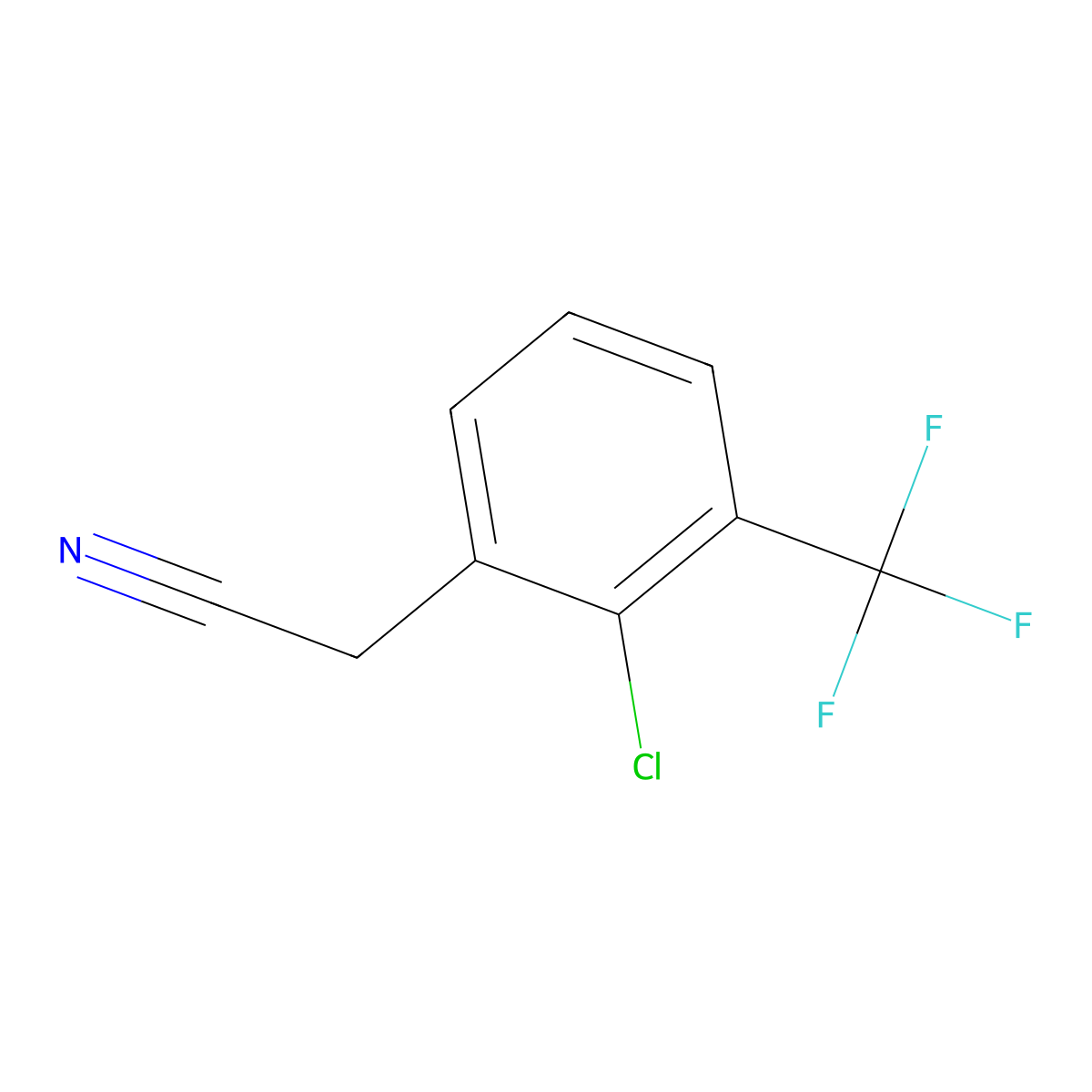2-Chloro-3-(trifluoromethyl)phenylacetonitrile molecular structure, CAS 22902-81-4