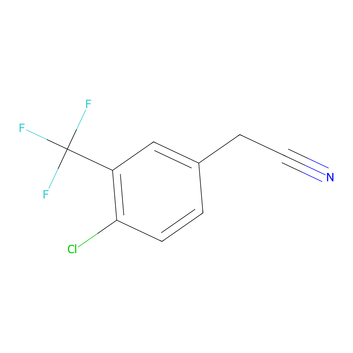 2-(4-Chloro-3-(trifluoromethyl)phenyl)acetonitrile molecular structure, CAS 22902-82-5