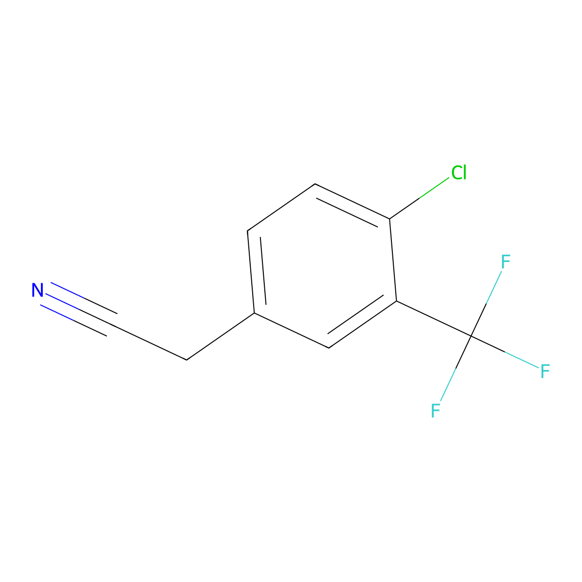 2-(4-Chloro-3-(trifluoromethyl)phenyl)acetonitrile molecular structure, CAS 22902-82-5