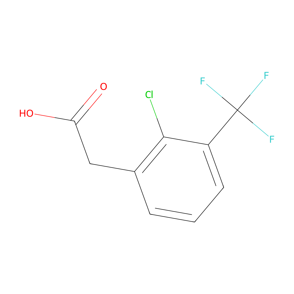 2-Chloro-3-(trifluoromethyl)phenylacetic acid molecular structure, CAS 22902-84-7