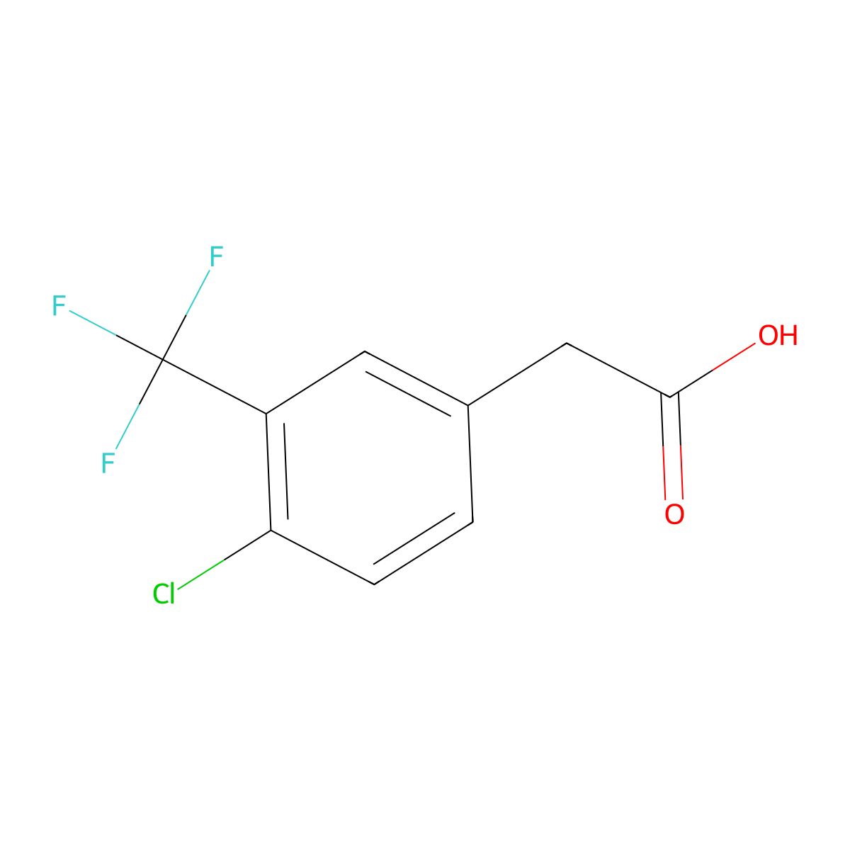 4-Chloro-3-(trifluoromethyl)phenylacetic acid molecular structure, CAS 22902-86-9
