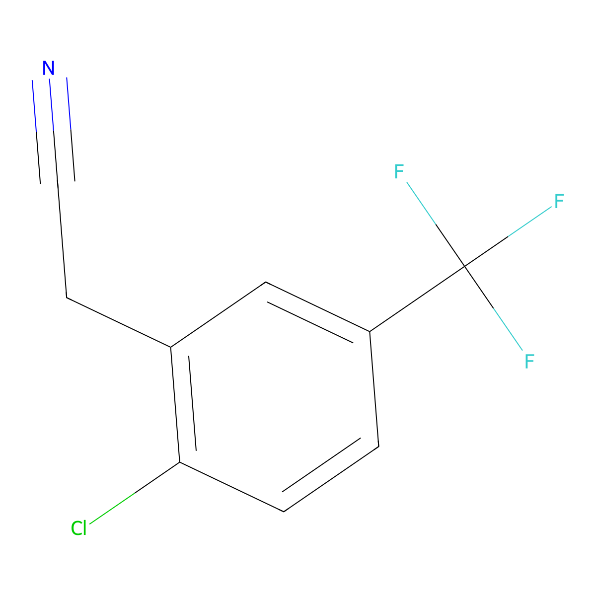 2-Chloro-5-(trifluoromethyl)phenylacetonitrile molecular structure, CAS 22902-88-1
