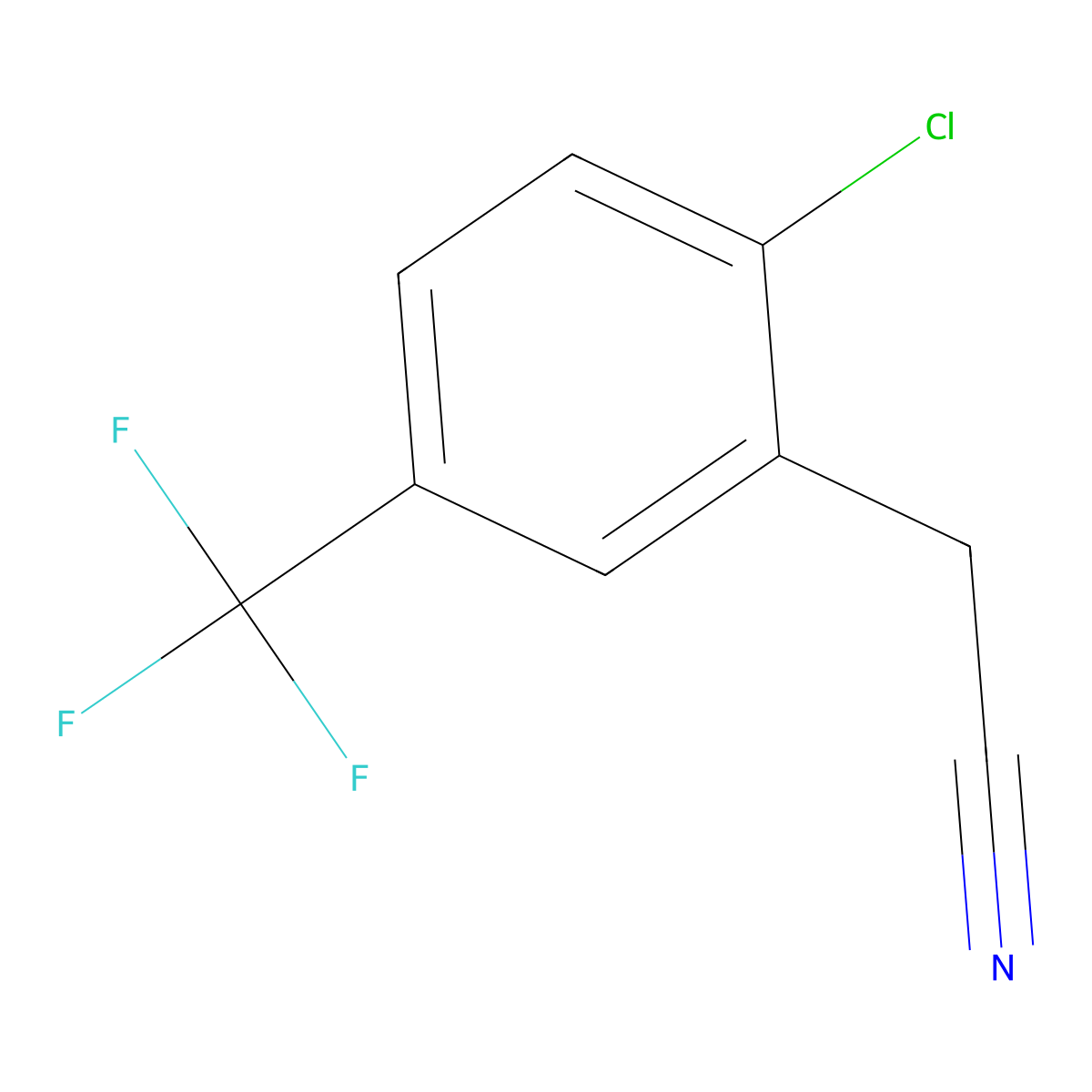 2-Chloro-5-(trifluoromethyl)phenylacetonitrile molecular structure, CAS 22902-88-1