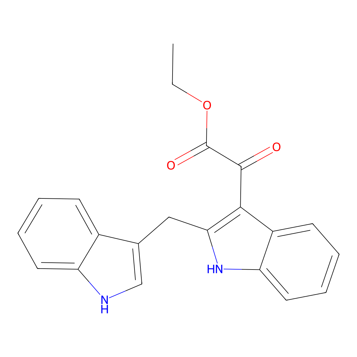ethyl 2-(2-((1H-indol-3-yl)methyl)-1H-indol-3-yl)-2-oxoacetate molecular structure, CAS 229020-85-3