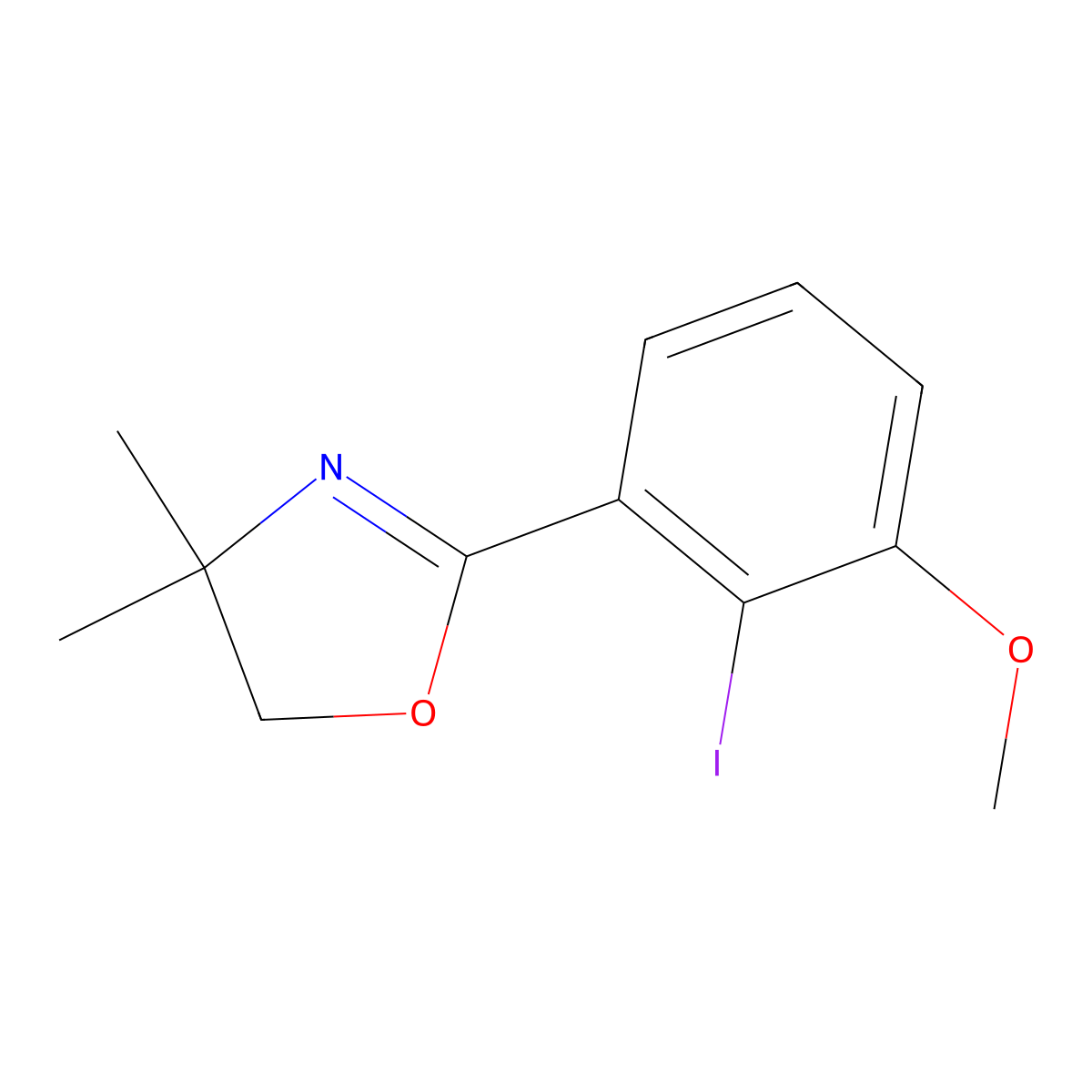 2-(2-iodo-3-methoxyphenyl)-4,4-dimethyl-5H-1,3-oxazole molecular structure, CAS 229027-91-2