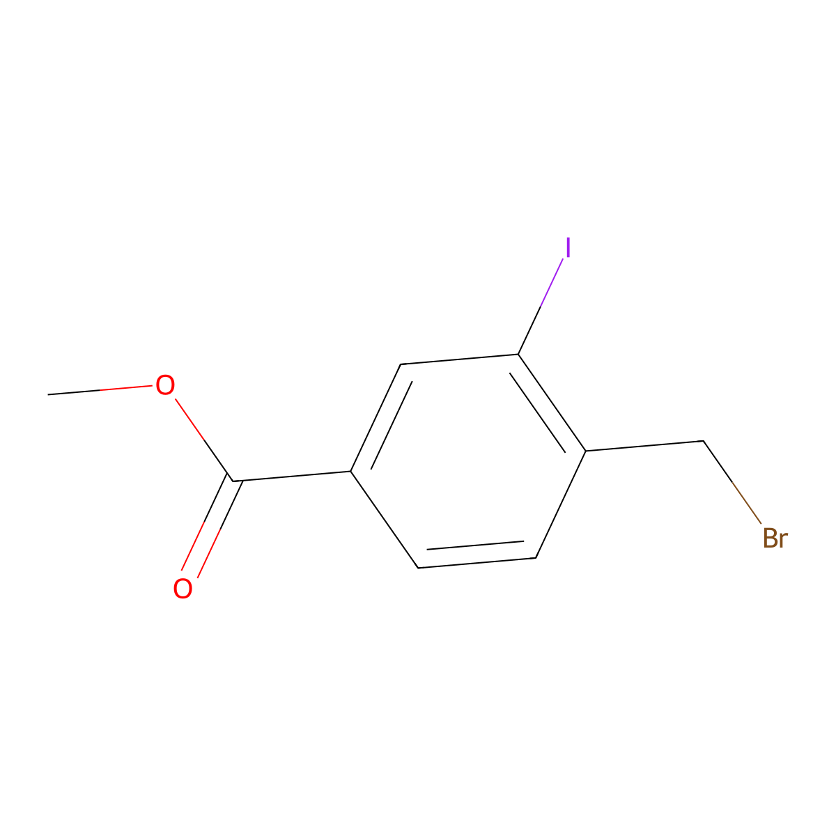Methyl 4-(bromomethyl)-3-iodobenzoate molecular structure, CAS 229028-10-8