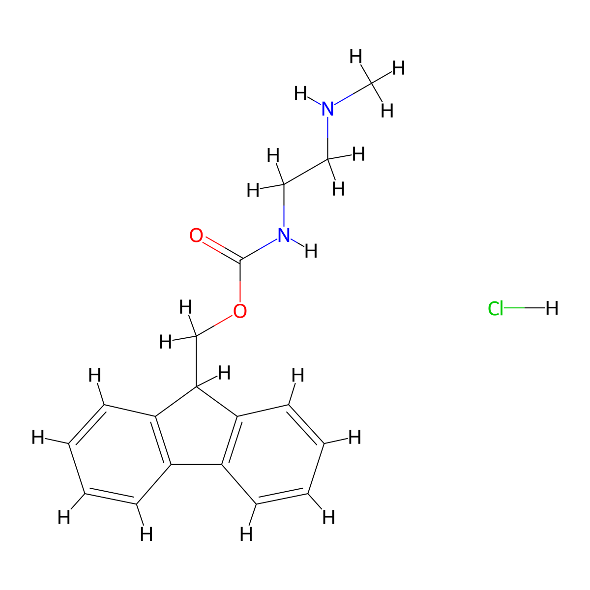 N1-Fmoc-N2-methyl-1,2-ethandiamine HCl molecular structure, CAS 229028-44-8