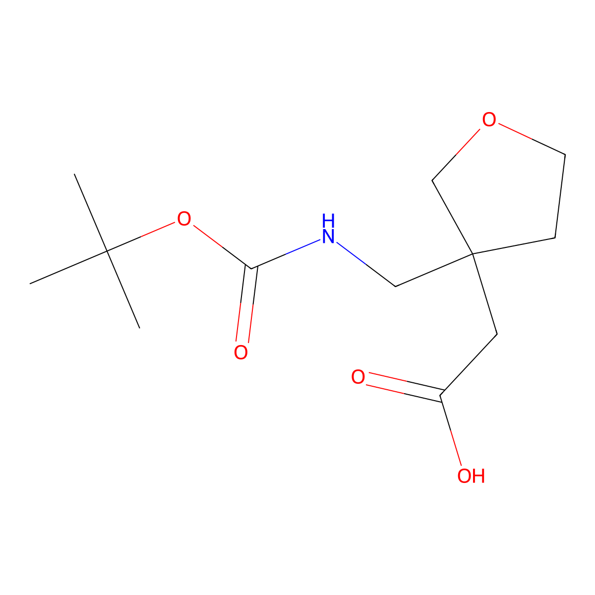 2-[3-({[(Tert-butoxy)carbonyl]amino}methyl)oxolan-3-yl]acetic acid molecular structure, CAS 2290297-04-8