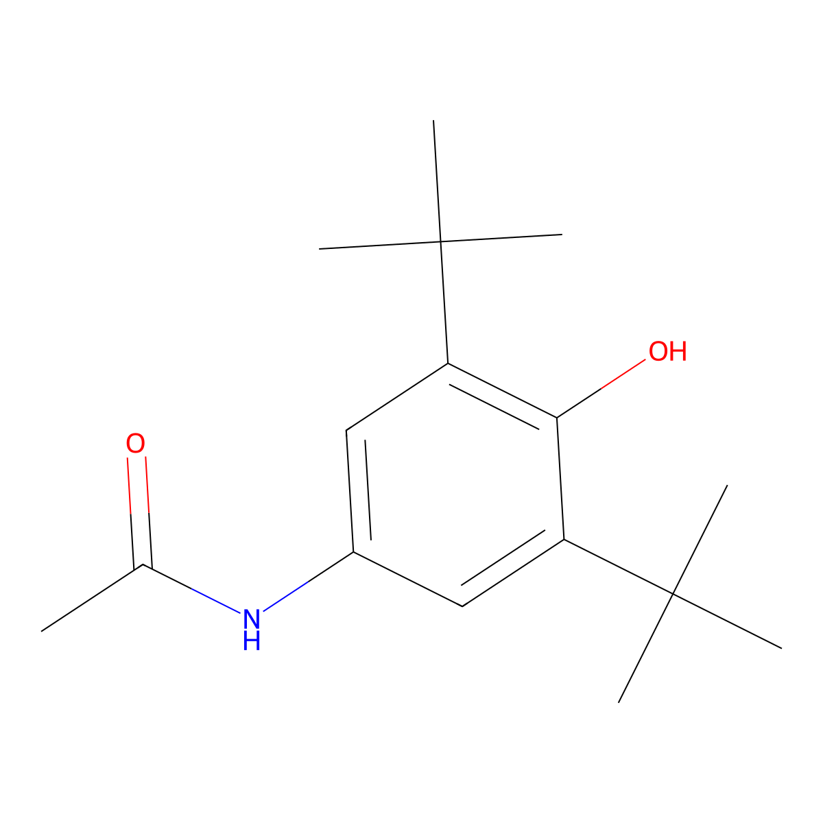 N-(3,5-di-tert-butyl-4-hydroxyphenyl)acetamide molecular structure, CAS 22903-23-7