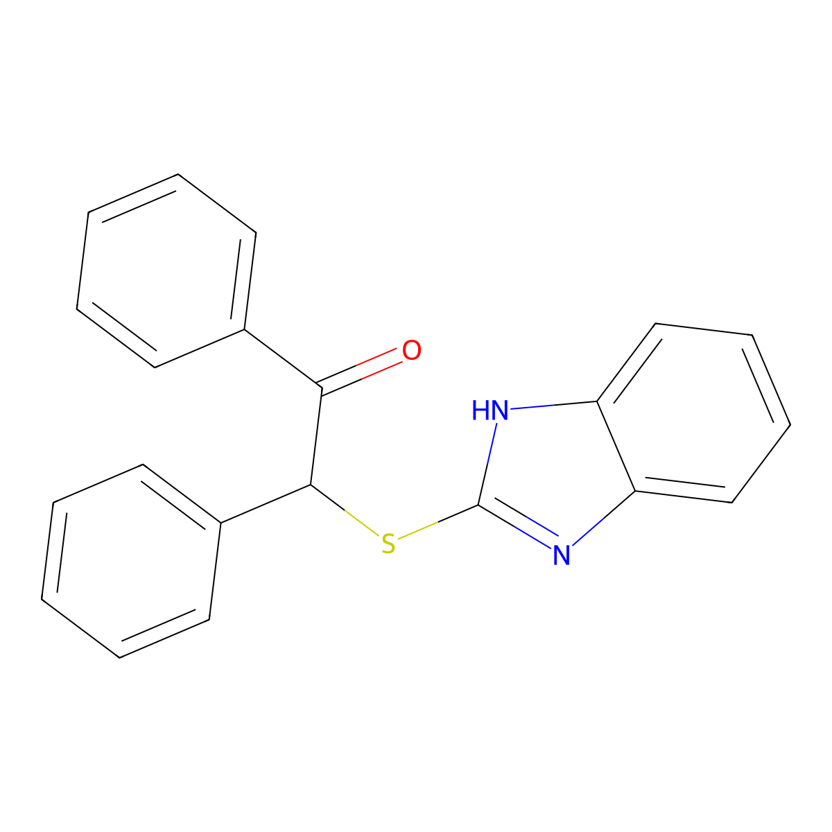 2-(1H-benzimidazol-2-ylsulfanyl)-1,2-diphenylethanone molecular structure, CAS 22903-44-2