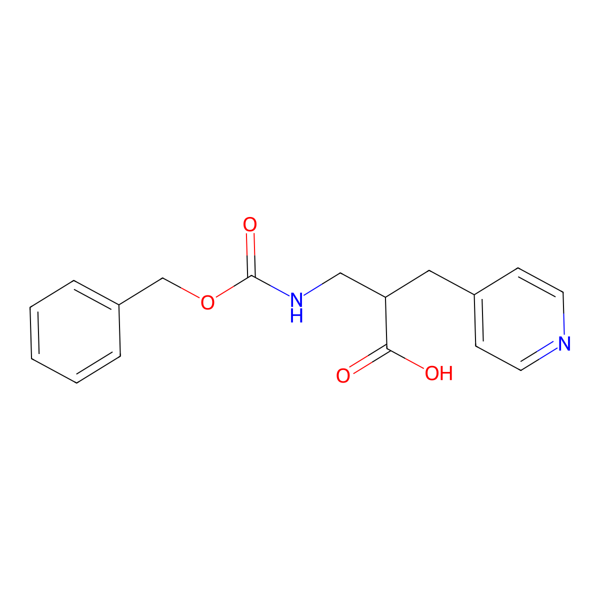 3-{[(Benzyloxy)carbonyl]amino}-2-[(pyridin-4-yl)methyl]propanoic acid molecular structure, CAS 2290371-22-9