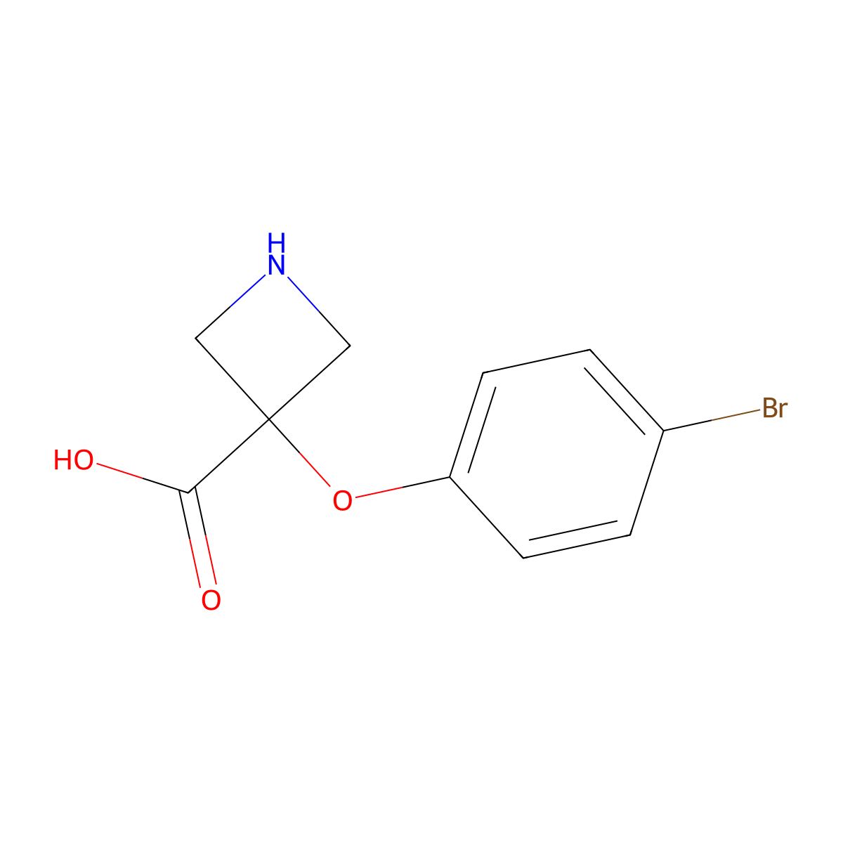 3-(4-Bromophenoxy)azetidine-3-carboxylic acid molecular structure, CAS 2290407-02-0