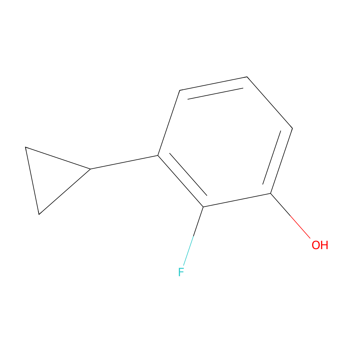 3-Cyclopropyl-2-fluorophenol molecular structure, CAS 2290421-25-7