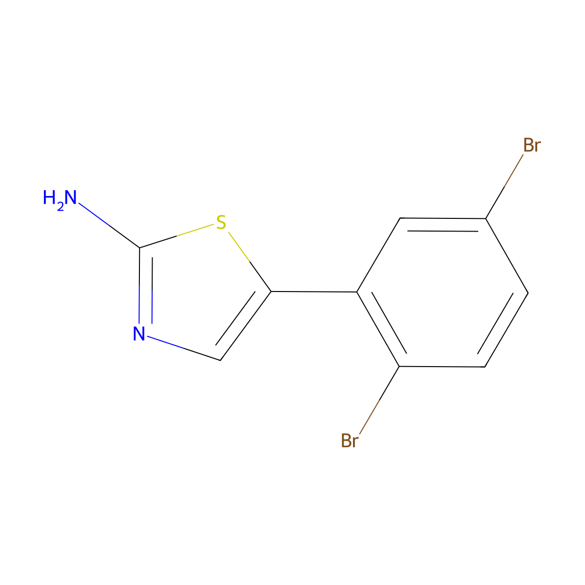 5-(2,5-Dibromophenyl)thiazol-2-amine molecular structure, CAS 2290423-09-3