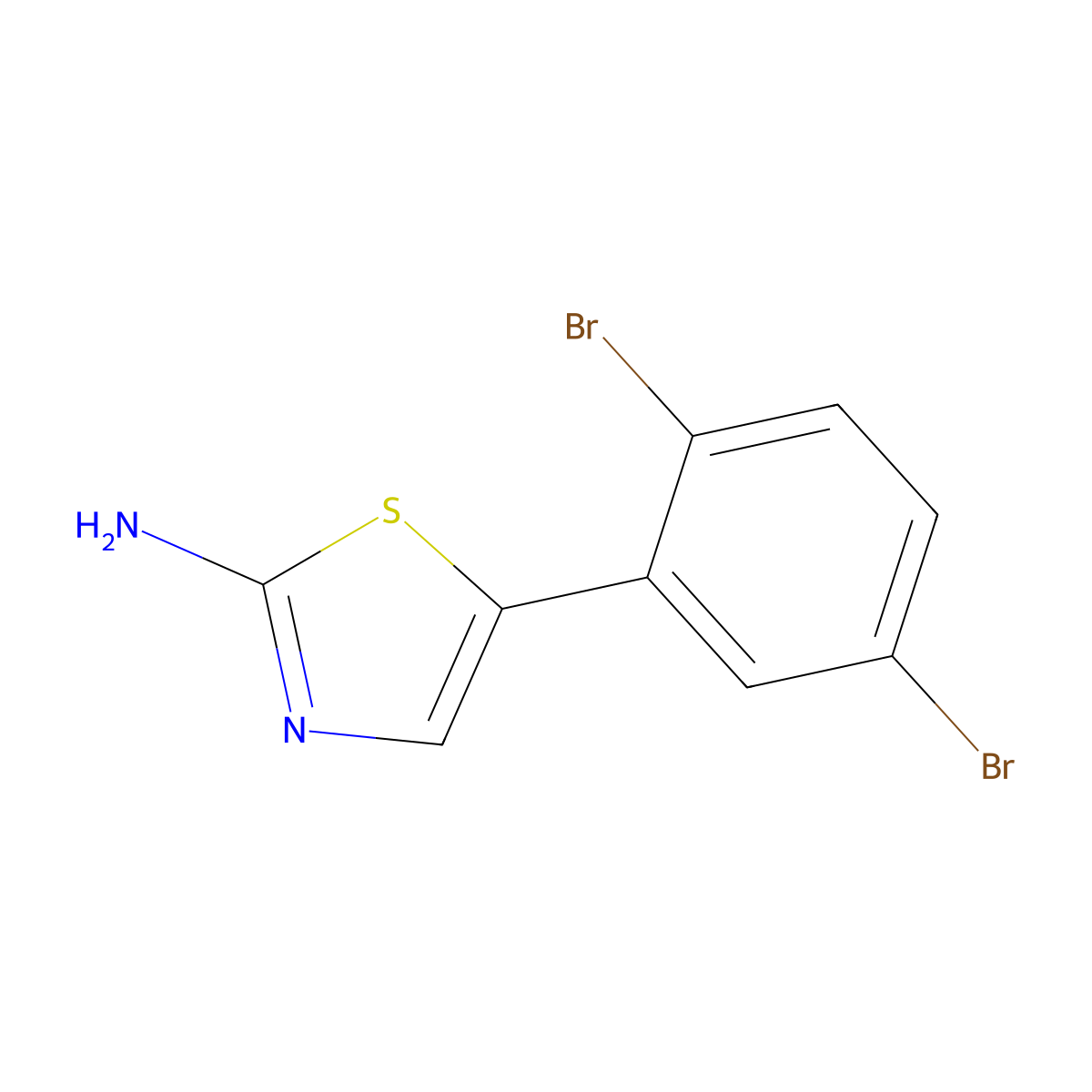 5-(2,5-Dibromophenyl)thiazol-2-amine molecular structure, CAS 2290423-09-3