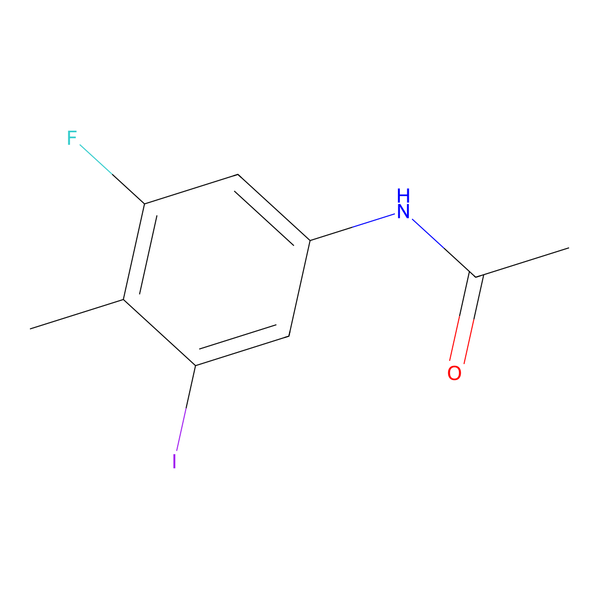 N-(3-fluoro-5-iodo-4-methyl-phenyl)acetamide molecular structure, CAS 2290562-62-6