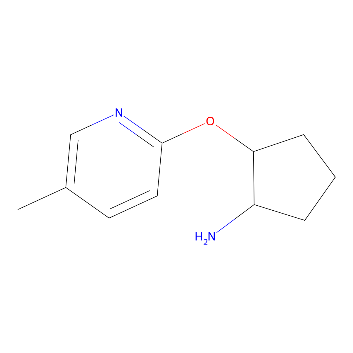 (1R,2R)-2-[(5-methylpyridin-2-yl)oxy]cyclopentan-1-amine molecular structure, CAS 2290694-83-4