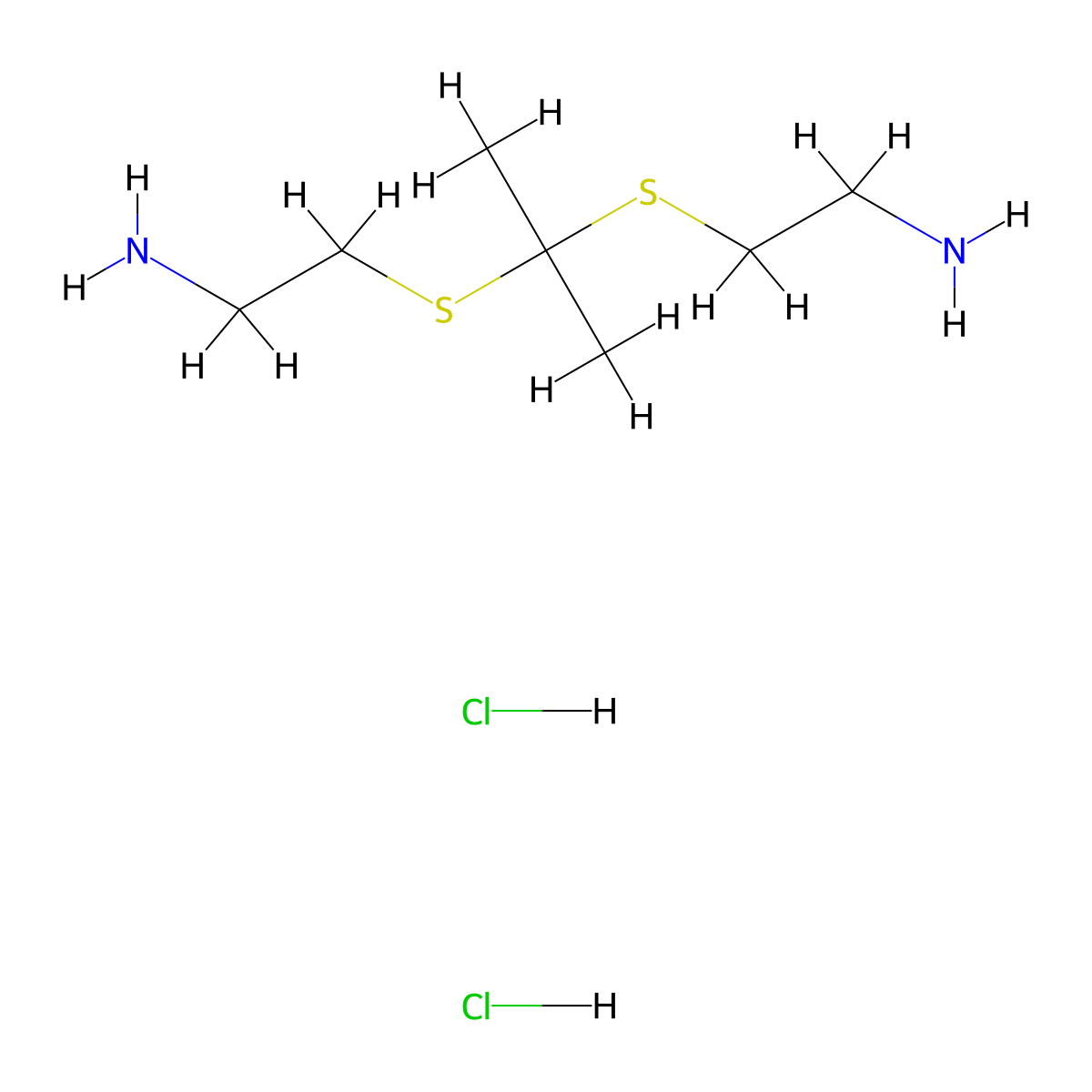 2,2-Bis(2-aminoethylthio)propane Dihydrochloride molecular structure, CAS 22907-47-7