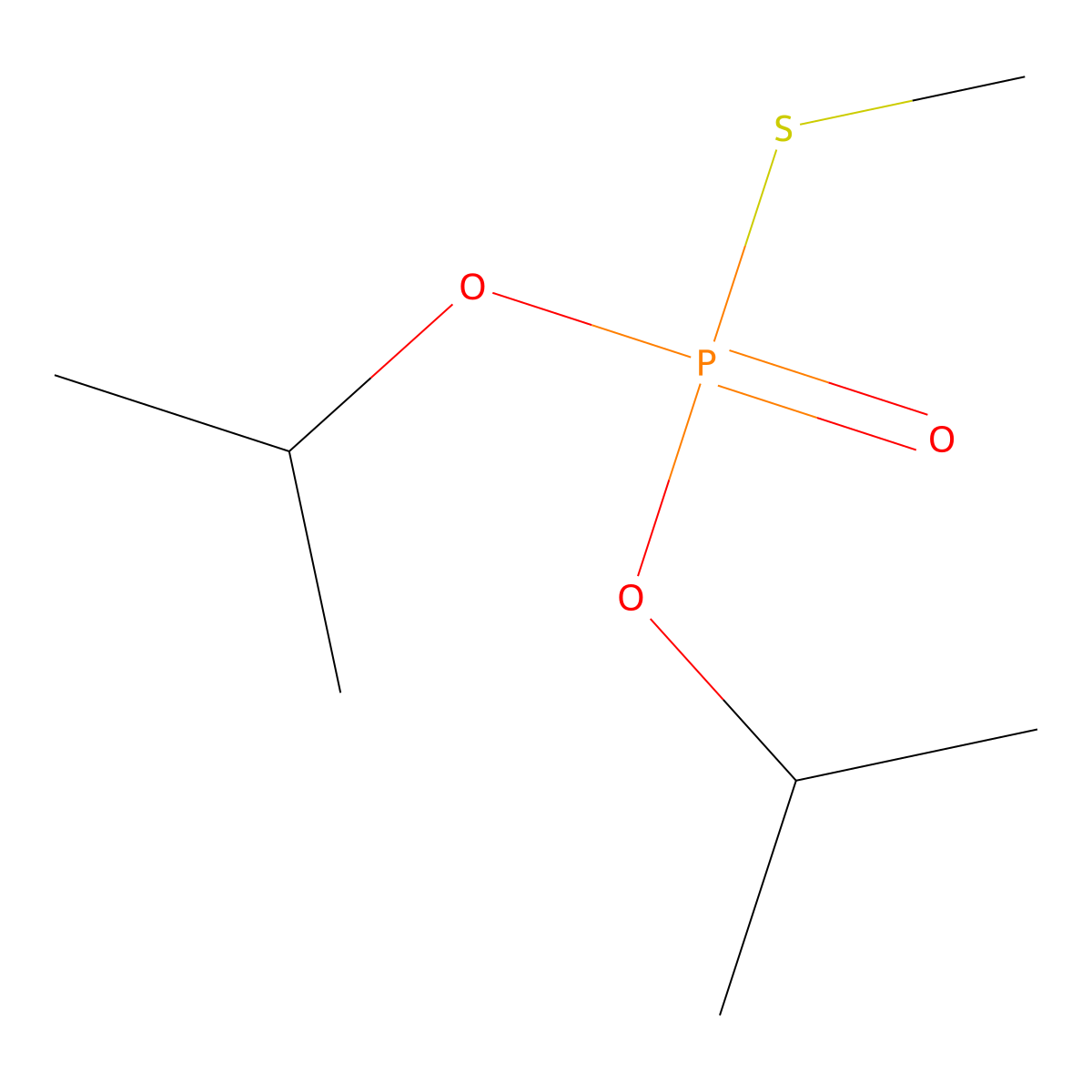 Phosphorothioic acid, S-methyl O,O-bis(1-methylethyl) ester molecular structure, CAS 22907-64-8