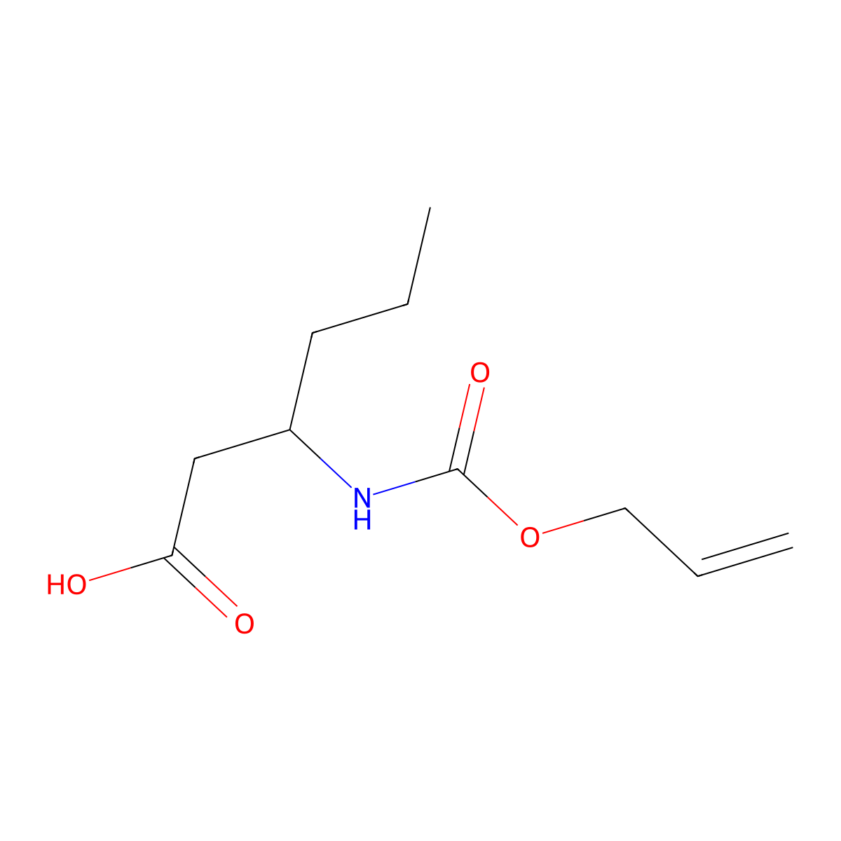 (3R)-3-{[(prop-2-en-1-yloxy)carbonyl]amino}hexanoic acid molecular structure, CAS 2290743-22-3