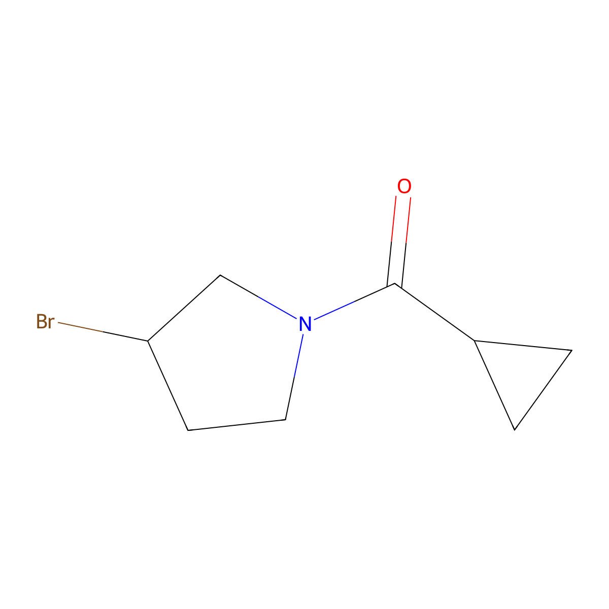 (R)-(3-Bromopyrrolidin-1-yl)(cyclopropyl)methanone molecular structure, CAS 2290751-73-2