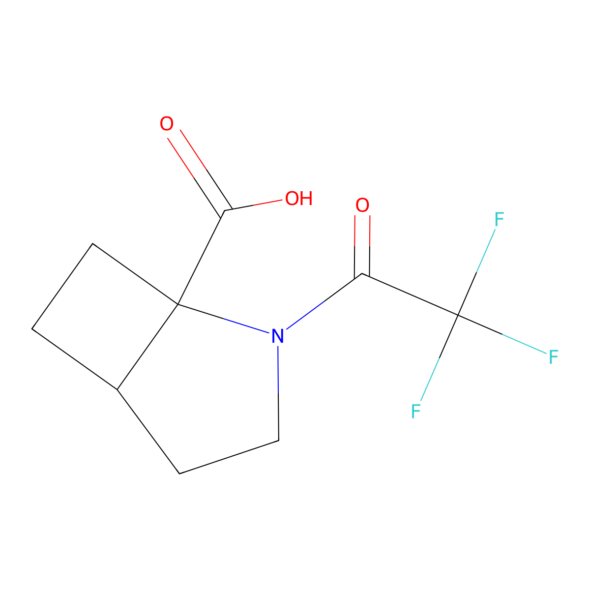 rac-(1R,5R)-2-(trifluoroacetyl)-2-azabicyclo[3.2.0]heptane-1-carboxylic acid molecular structure, CAS 2290778-81-1