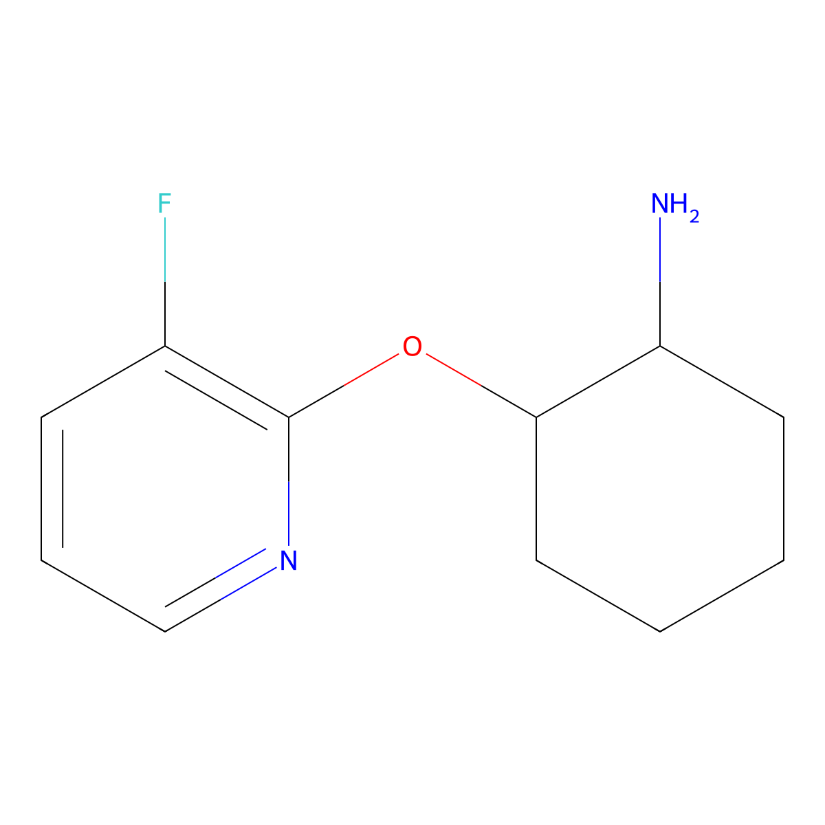 (1R,2R)-2-(3-Fluoropyridin-2-yl)oxycyclohexan-1-amine molecular structure, CAS 2290815-04-0
