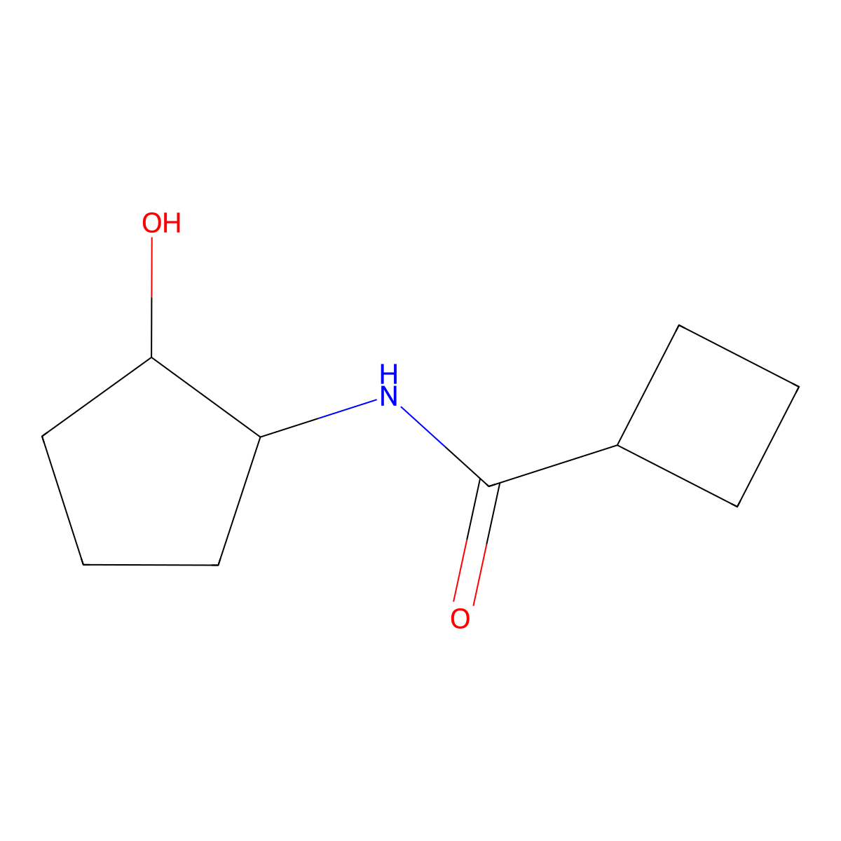 N-[(1R,2R)-2-Hydroxycyclopentyl]cyclobutanecarboxamide molecular structure, CAS 2290823-49-1