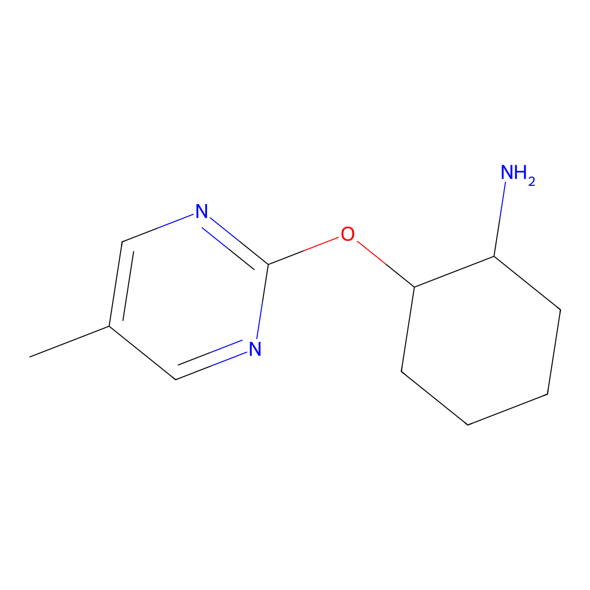 (1r,2r)-2-[(5-Methylpyrimidin-2-yl)oxy]cyclohexan-1-amine molecular structure, CAS 2290826-49-0