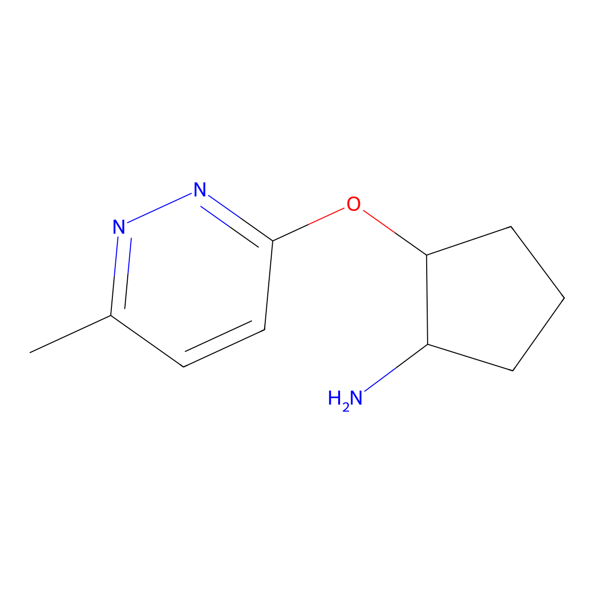 (1R,2R)-2-[(6-methylpyridazin-3-yl)oxy]cyclopentan-1-amine molecular structure, CAS 2290835-06-0