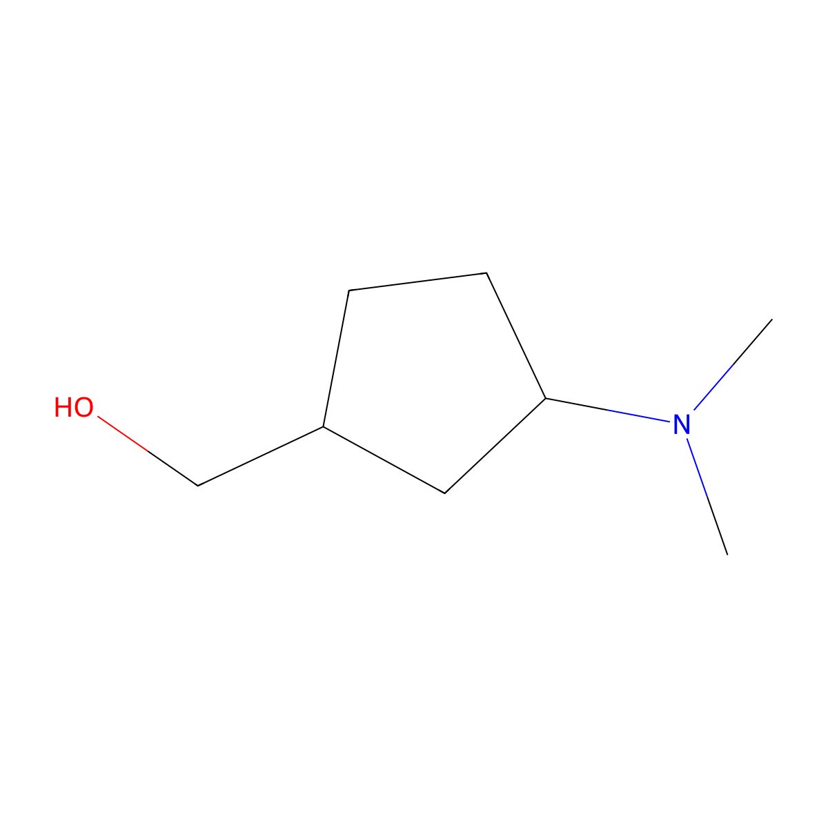 rac-[(1R,3S)-3-(dimethylamino)cyclopentyl]methanol,cis molecular structure, CAS 2290854-21-4