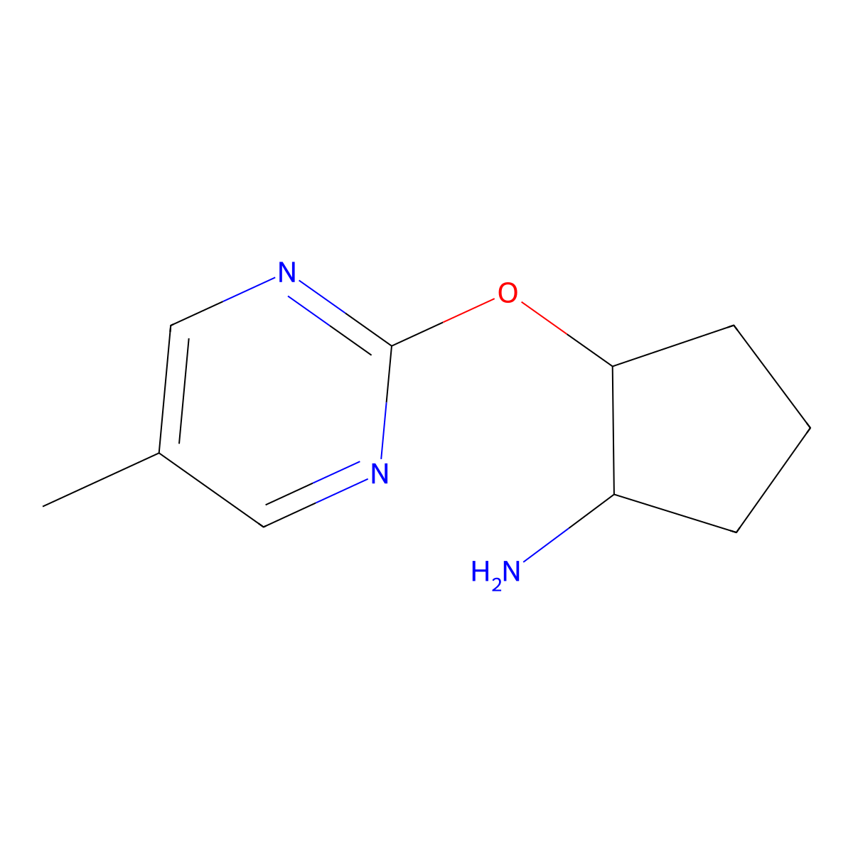 (1R,2R)-2-[(5-methylpyrimidin-2-yl)oxy]cyclopentan-1-amine molecular structure, CAS 2290856-48-1
