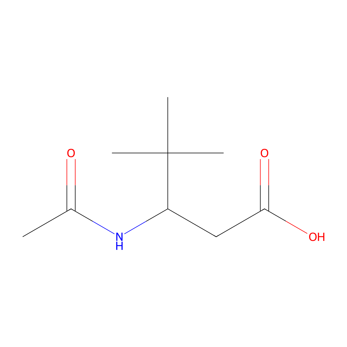 (3S)-3-acetamido-4,4-dimethylpentanoic acid molecular structure, CAS 2290857-50-8