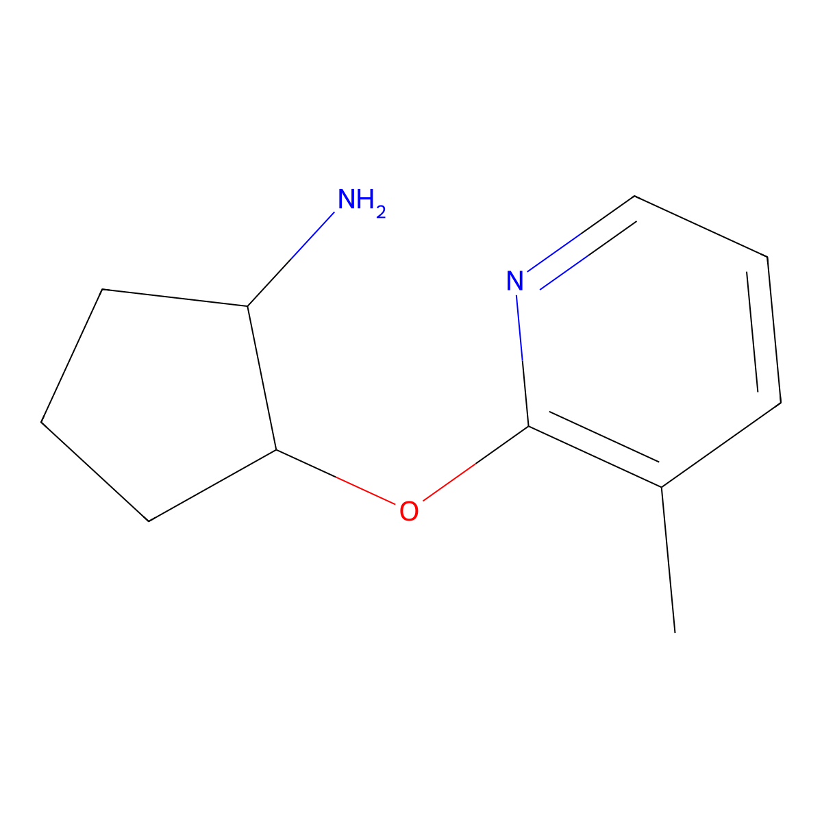 (1R,2R)-2-[(3-methylpyridin-2-yl)oxy]cyclopentan-1-amine molecular structure, CAS 2290872-14-7