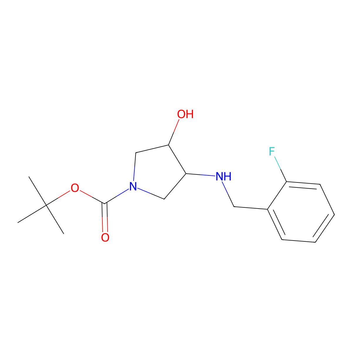 tert-butyl (3R,4R)-3-{[(2-fluorophenyl)methyl]amino}-4-hydroxypyrrolidine-1-carboxylate molecular structure, CAS 2290882-98-1