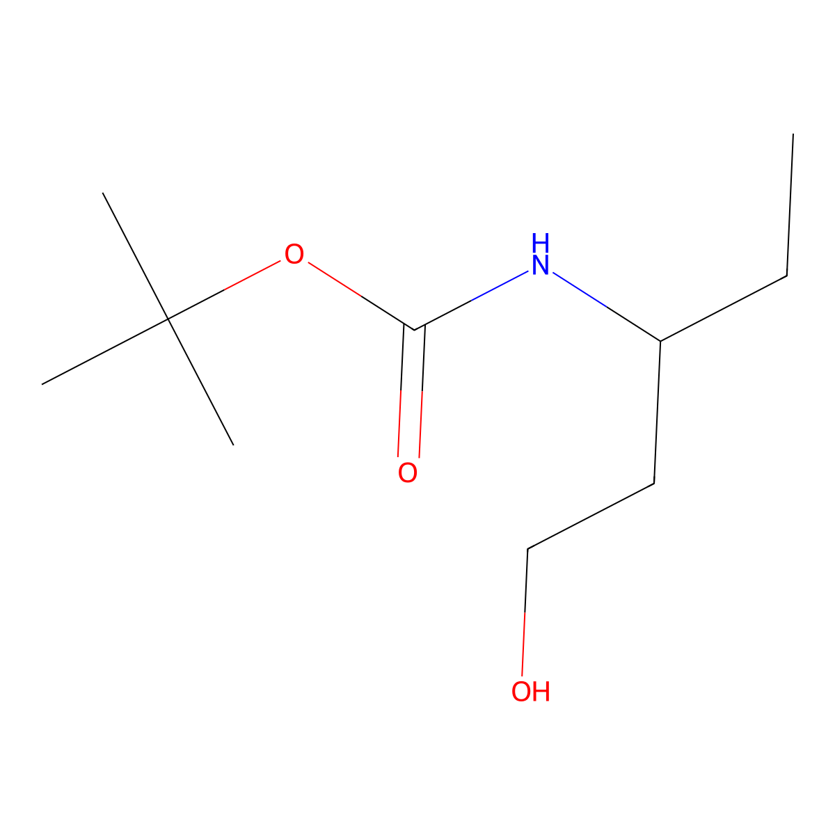 tert-butyl N-[(3R)-1-hydroxypentan-3-yl]carbamate molecular structure, CAS 2290891-86-8