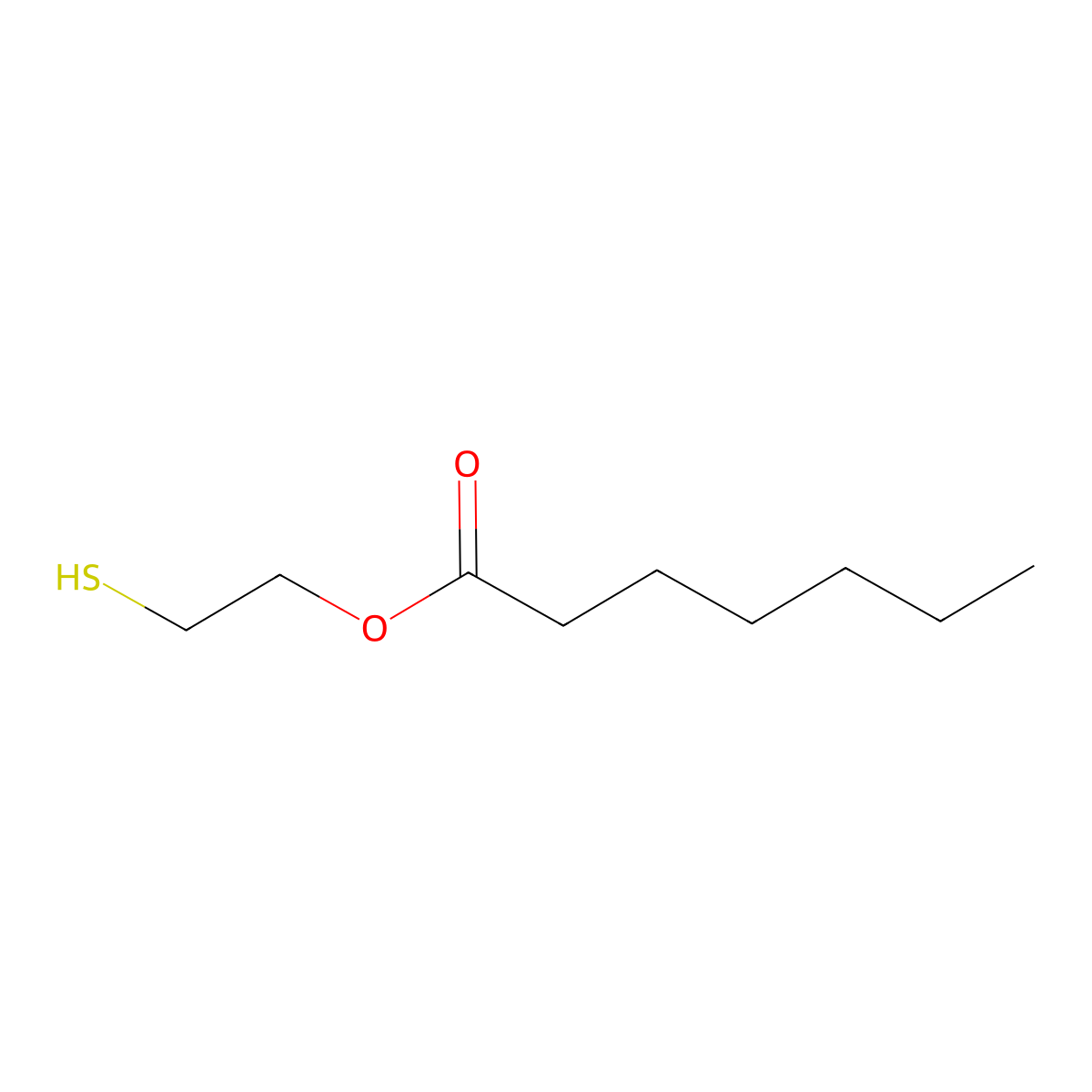 2-Mercaptoethyl heptanoate molecular structure, CAS 22909-87-1