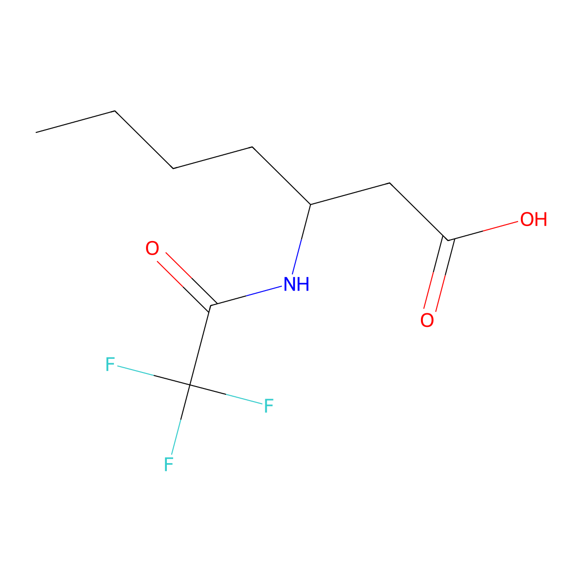 (3S)-3-(trifluoroacetamido)heptanoic acid molecular structure, CAS 2290997-92-9