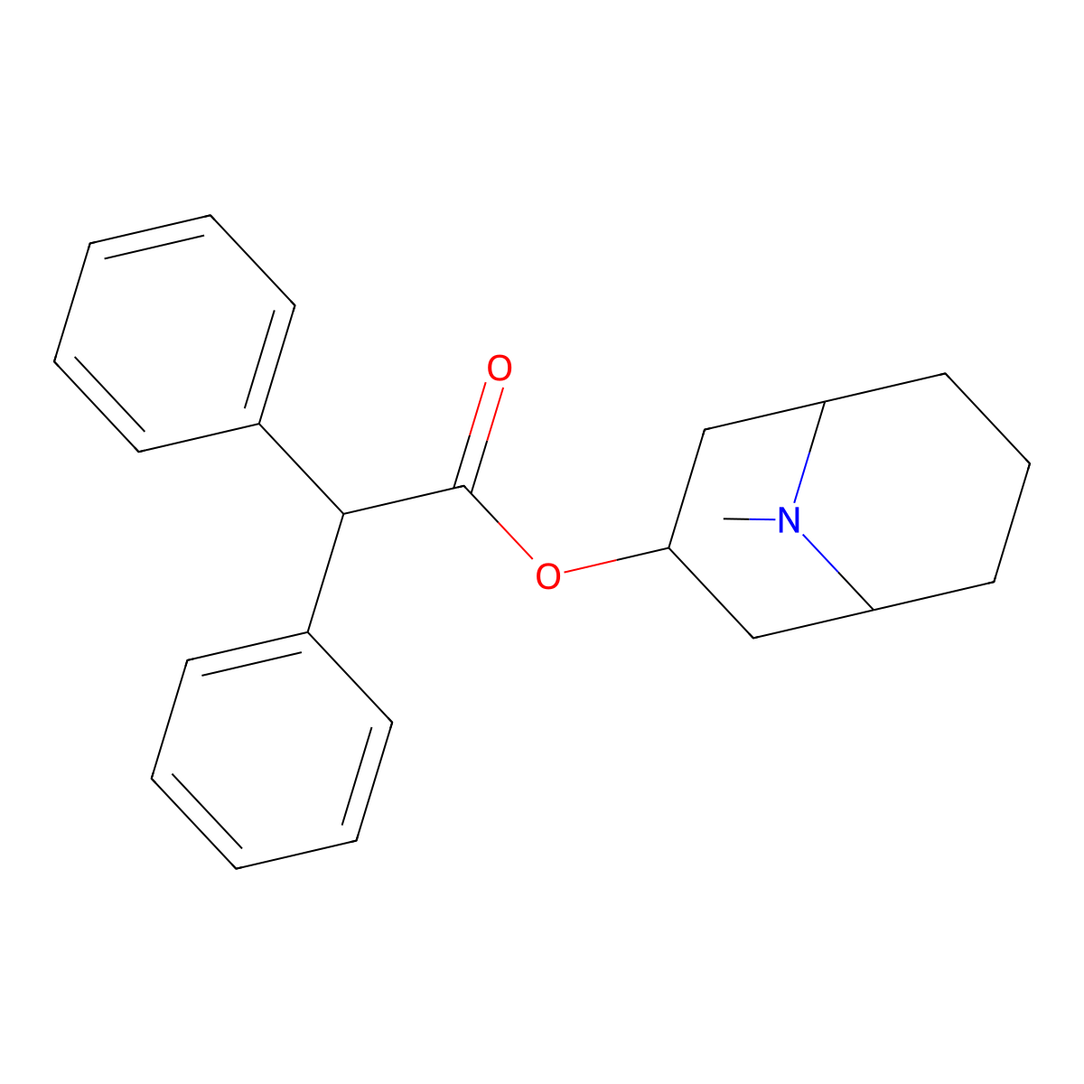 9-Methyl-9-azabicyclo(3.3.1)nonan-3-yl diphenylacetate molecular structure, CAS 2291-55-6
