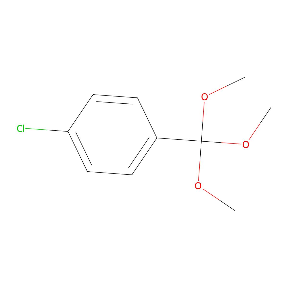 1-Chloro-4-(trimethoxymethyl)benzene molecular structure, CAS 22911-21-3
