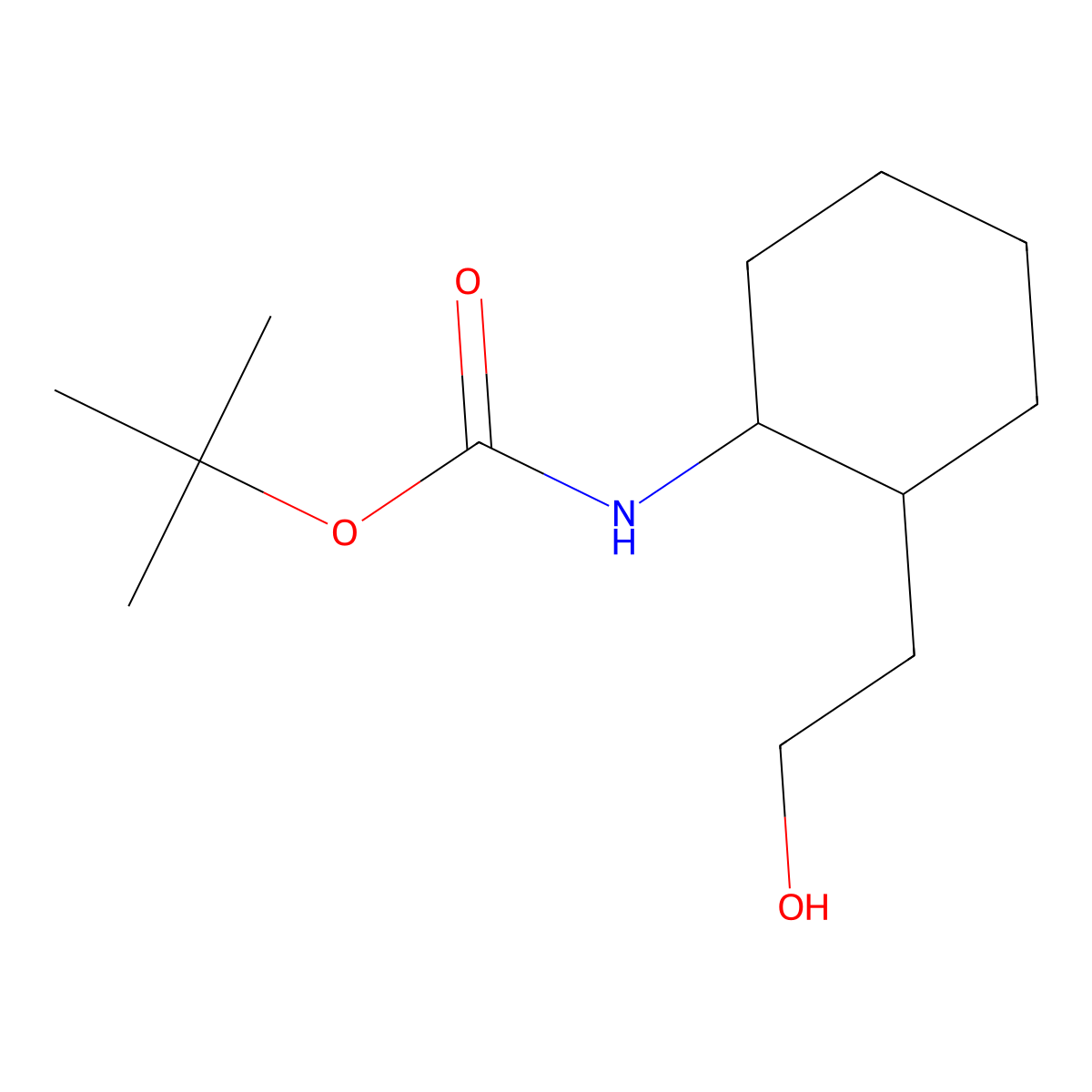 rac-tert-butyl N-[(1R,2R)-2-(2-hydroxyethyl)cyclohexyl]carbamate molecular structure, CAS 2291108-65-9