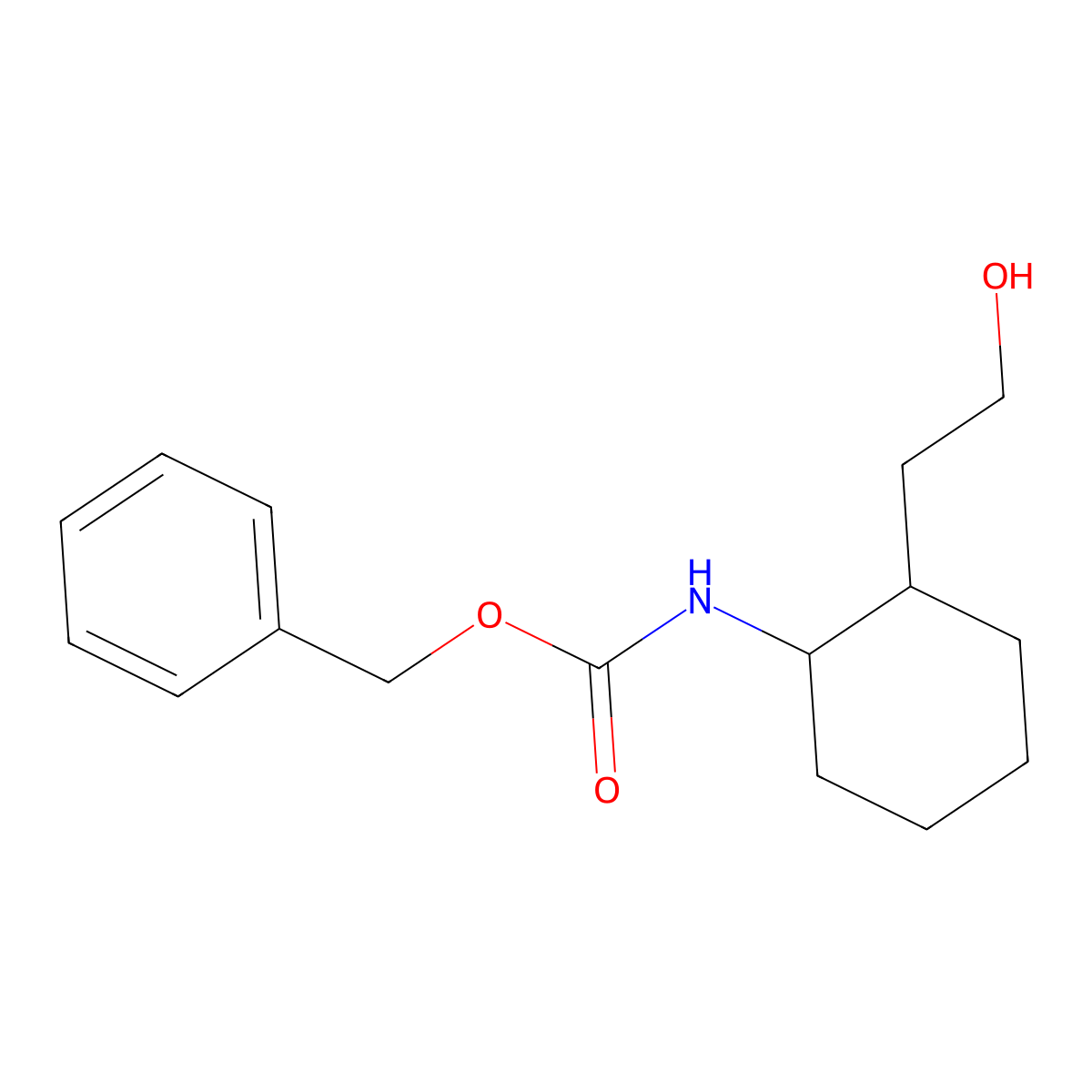 rac-benzyl N-[(1R,2R)-2-(2-hydroxyethyl)cyclohexyl]carbamate molecular structure, CAS 2291112-35-9