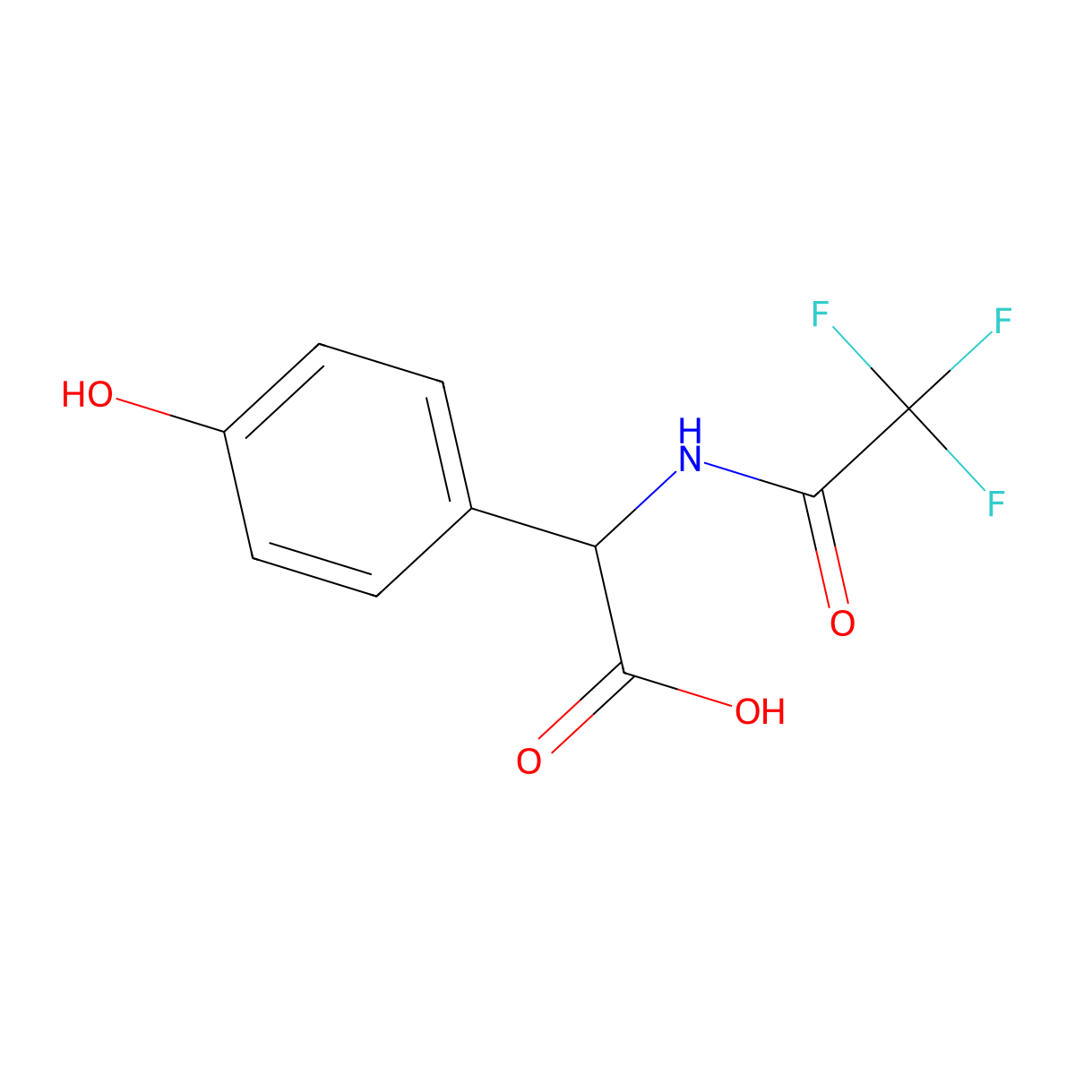 (2R)-2-(4-hydroxyphenyl)-2-(trifluoroacetamido)acetic acid molecular structure, CAS 2291137-24-9