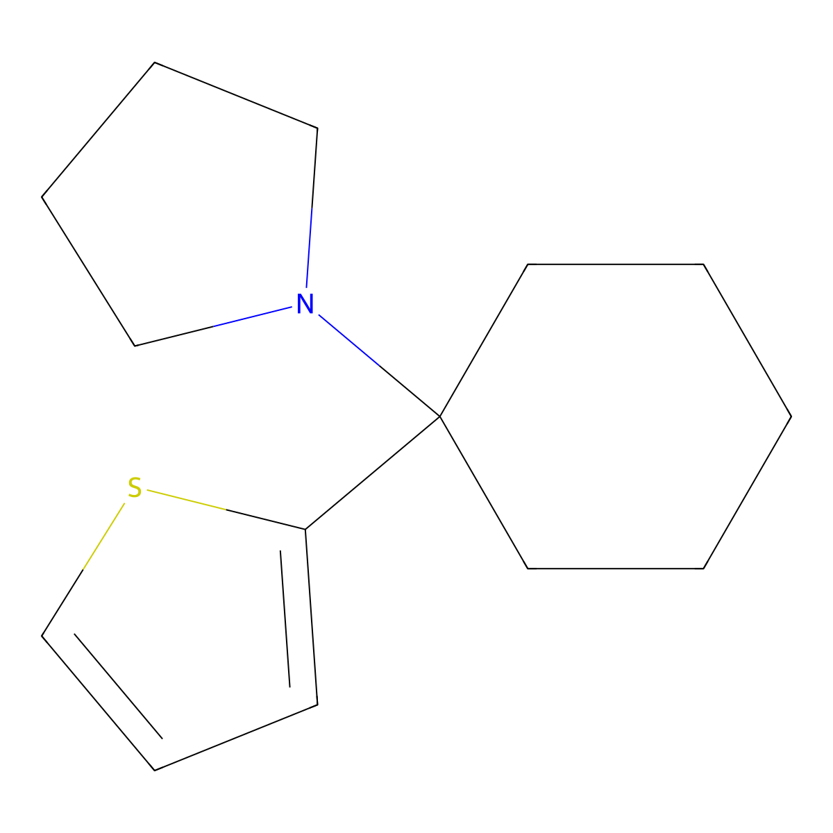 1-(1-(2-Thienyl)cyclohexyl)pyrrolidine molecular structure, CAS 22912-13-6