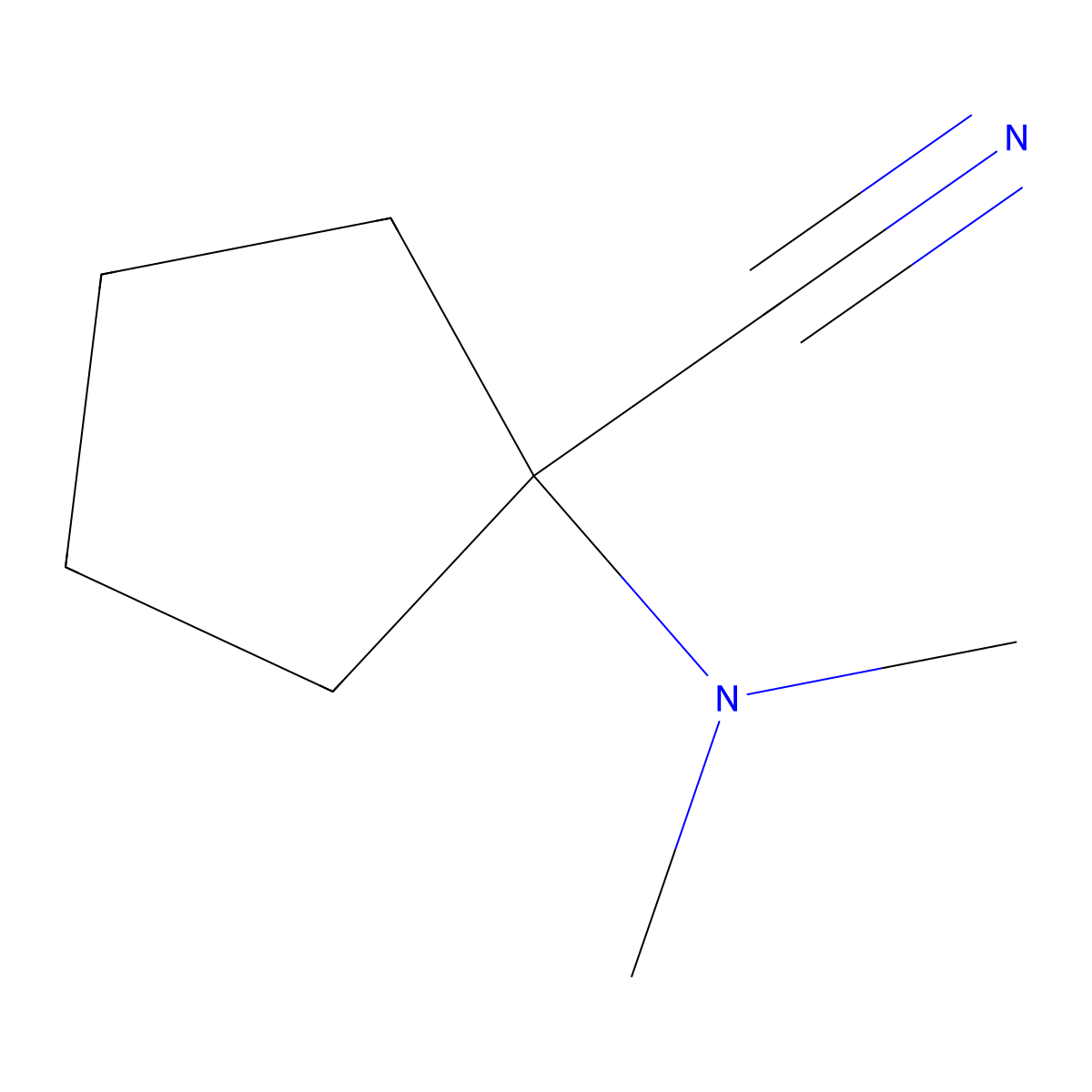 1-(Dimethylamino)cyclopentanecarbonitrile molecular structure, CAS 22912-31-8