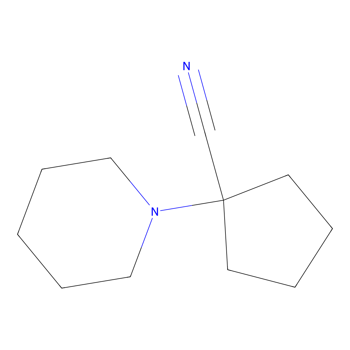 1-Piperidin-1-ylcyclopentanecarbonitrile molecular structure, CAS 22912-32-9