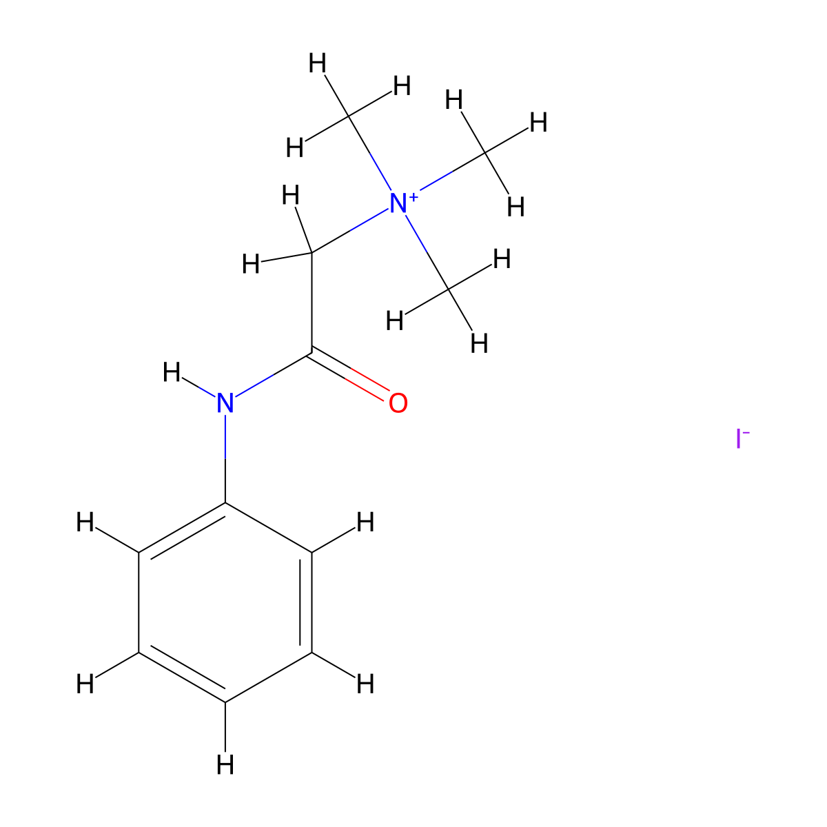 Ammonium, (phenylcarbamylmethyl)trimethyl-, iodide molecular structure, CAS 22913-17-3