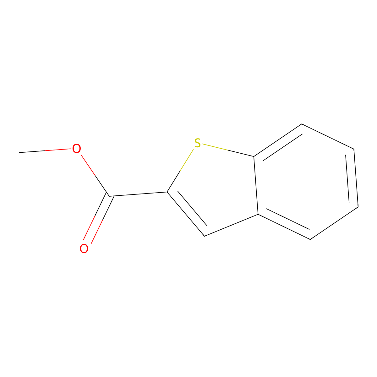 Methyl benzo(b)thiophene-2-carboxylate molecular structure, CAS 22913-24-2