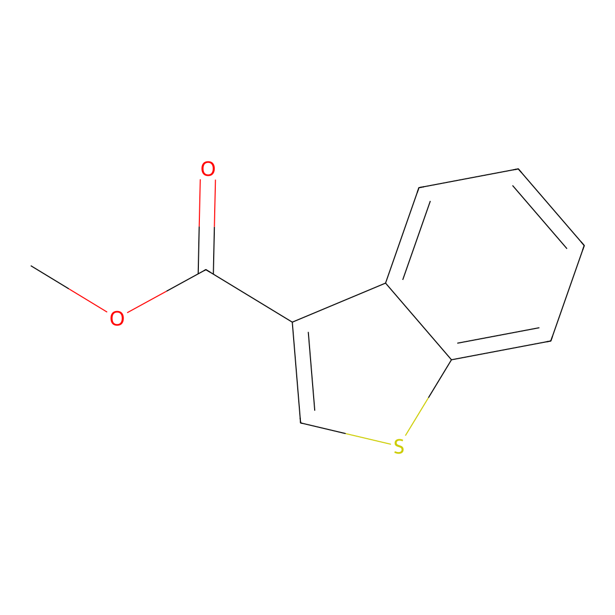 Methyl 1-benzothiophene-3-carboxylate molecular structure, CAS 22913-25-3