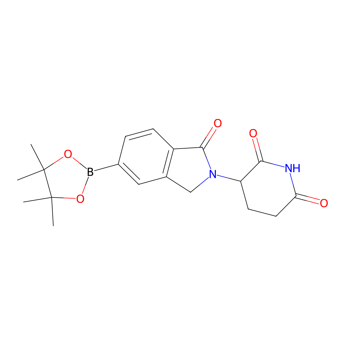 3-[1-oxo-5-(4,4,5,5-tetramethyl-1,3,2-dioxaborolan-2-yl)-2,3-dihydro-1H-isoindol-2-yl]piperidine-2,6-dione molecular structure, CAS 2291363-98-7